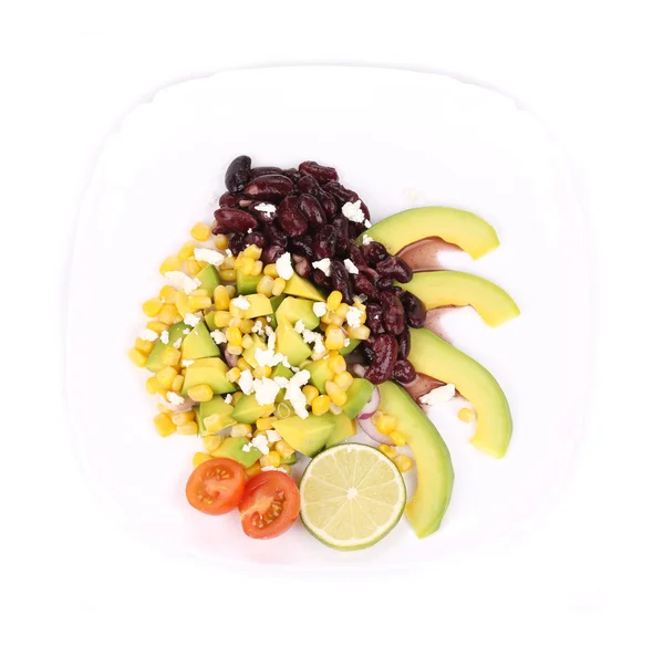 Rote Bohnen Salat mit Avocado. — Stockfoto