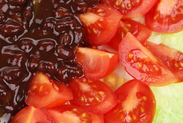 Červené fazole a rajčaty. — Stock fotografie