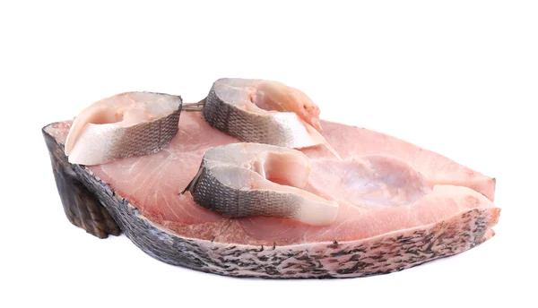 Composizione delle bistecche fresche di carpa e di asino marino . — Foto Stock