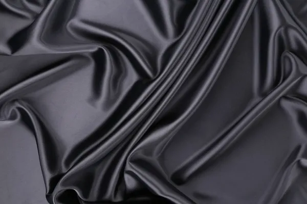 Czarne tło jedwabiu. tekstura. — Zdjęcie stockowe