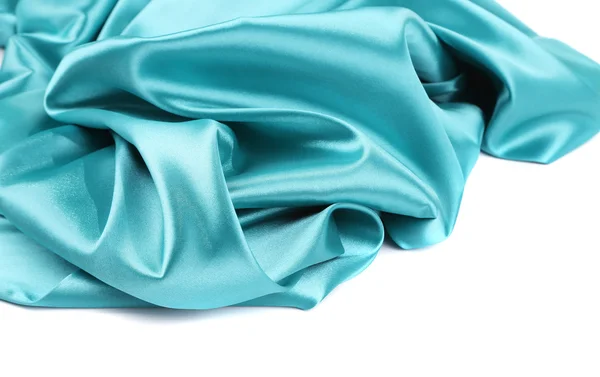 Soft folds and highlights of light blue silk. — Stock Photo, Image