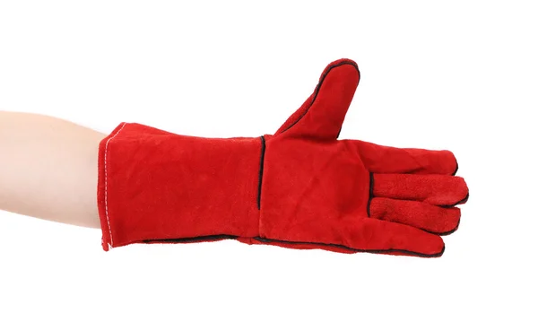 Schwerer roter Handschuh. — Stockfoto