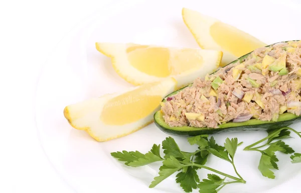 Avocado salad with tuna. — Stock Photo, Image