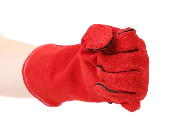 Schwerer roter Handschuh. — Stockfoto