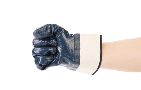 Rubber protective blue glove. — Stock Photo, Image