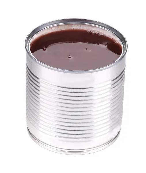 Tin with red bean. — Stock Photo, Image