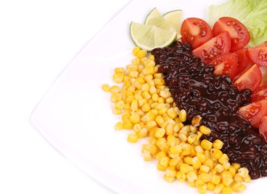 fasulye salatası yakın çekim.