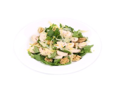 ceviz ve maydanoz ile mantar salatası.