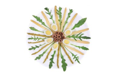 Asparagus salad with anchovies clipart