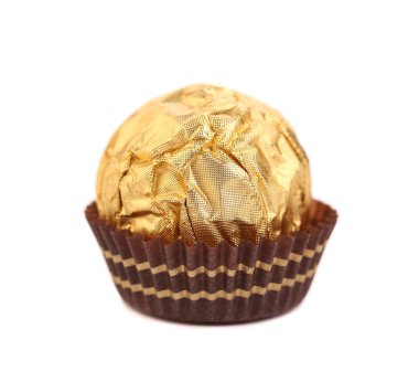 Altın folyo lezzetli çikolatalı bonbon.
