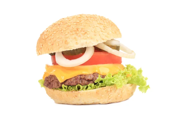 Close up van smakelijke hamburger. — Stockfoto