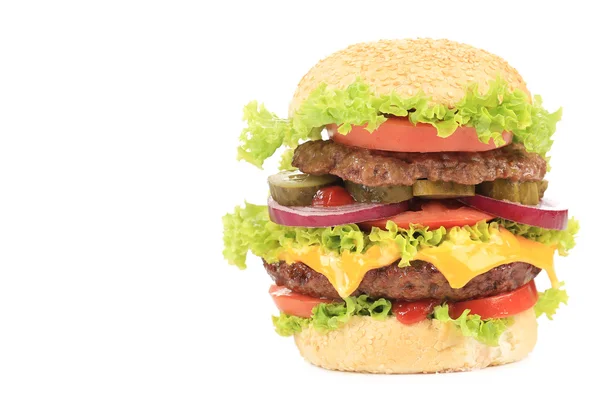 Velký chutný hamburger. — Stock fotografie