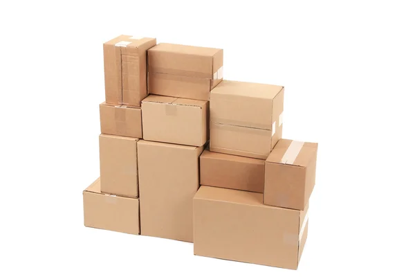 Montones de cajas de cartón . — Foto de Stock