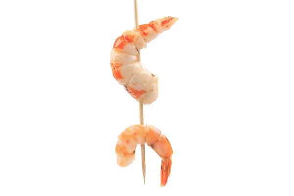 Two shrimp on a stick. — Stock Photo, Image