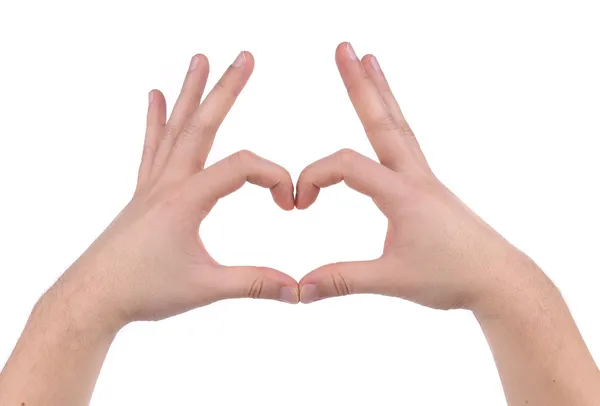 Male hands in the form of heart. — Stock Photo, Image