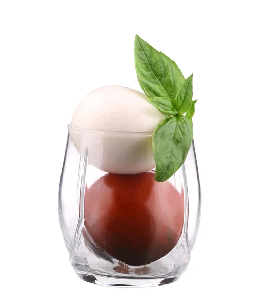 Et glass tomat og mozarella . – stockfoto