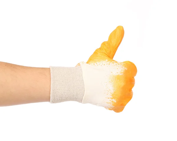 Pracovní rukavice palec nahoru. — Stock fotografie
