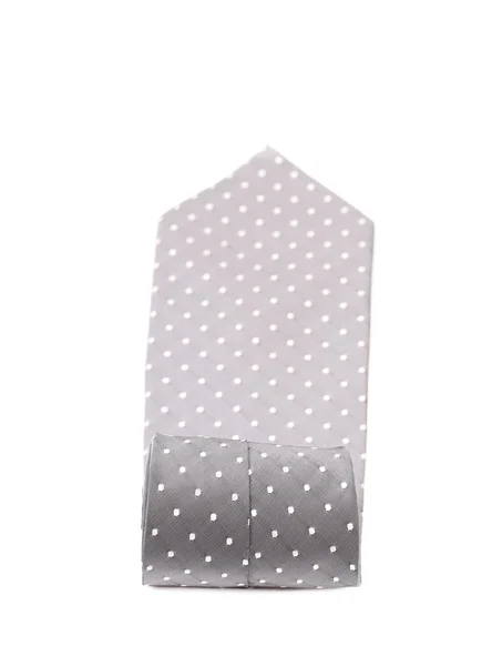 Folded gray tie with white speck. — Stock Photo, Image