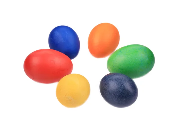Seis ovos coloridos de páscoa . — Fotografia de Stock