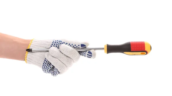 Hand holding screwdriver. — Stock Photo, Image