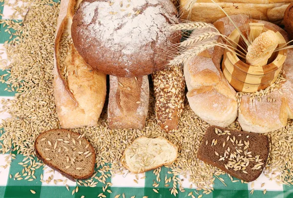 Composition of breads and wheat. — Stock Photo, Image
