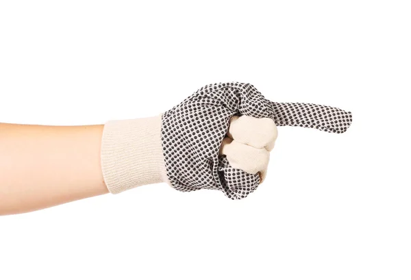 Hand in gloves shows one. — Stock Photo, Image