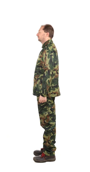 Side view of man in military suit. — Stock Photo, Image