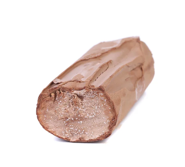 Roll van chocolade-ijs. — Stockfoto