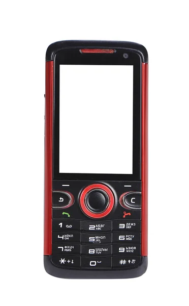 Rode en zwarte mobiele telefoon. — Stockfoto