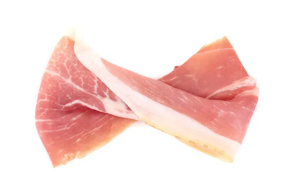 Segment van heerlijke prosciutto als lint. — Stockfoto