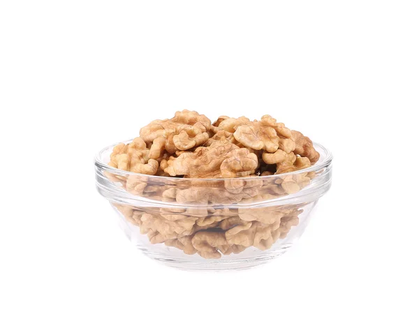 Glass bowl with walnuts. — Stock Photo, Image