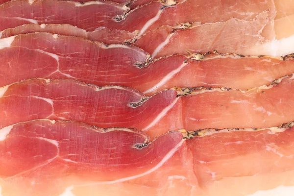 Fette di delizioso prosciutto . — Foto Stock