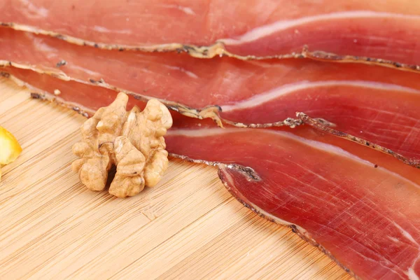 Slices of Delicious Prosciutto. — Stock Photo, Image