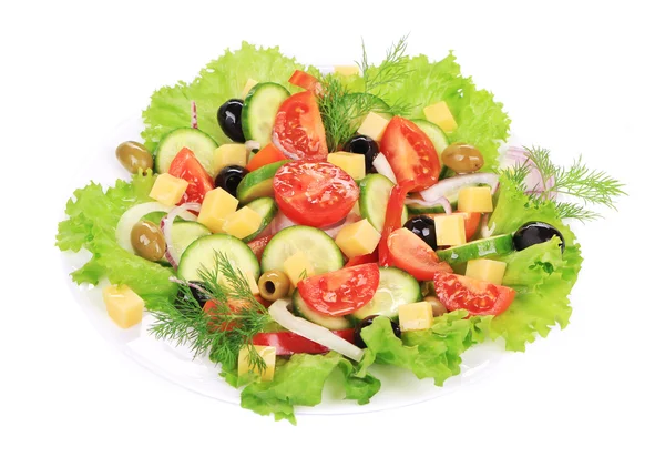 Greek salad with cheese. — Stock Photo, Image