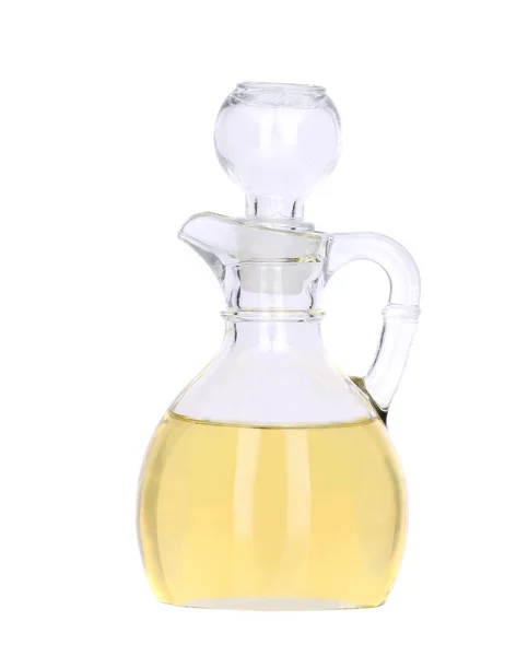 Sunflower oil in glass carafe. — Stock Photo, Image