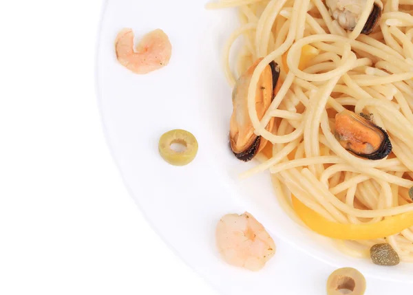 Seafood salad with spaghetti. — Stock Photo, Image