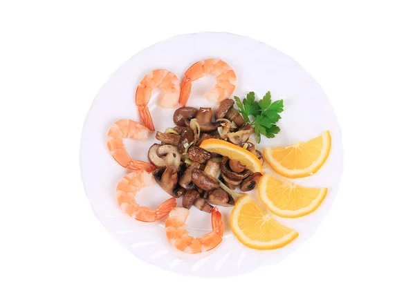 Salade de crevettes aux champignons . — Photo