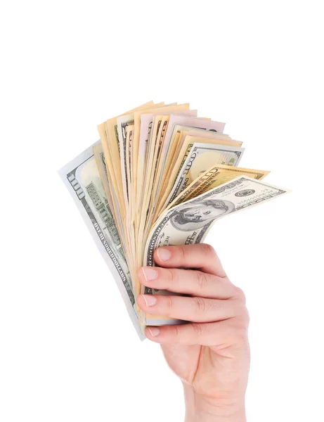 Hand holding dollar banknotes. — Stock Photo, Image