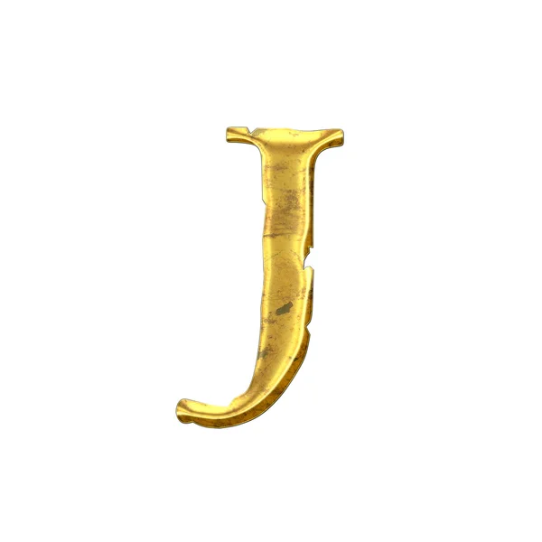 High quality old shining Letter J. — Stock Photo, Image