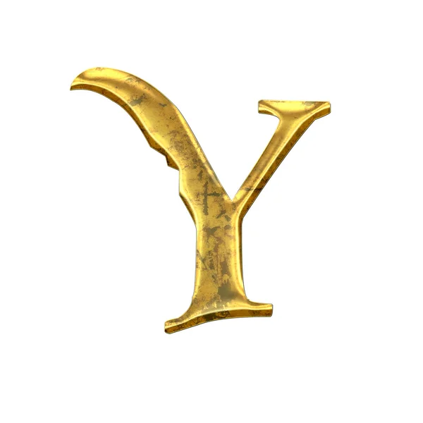 Высококачественная старая блестящая буква Y . — стоковое фото