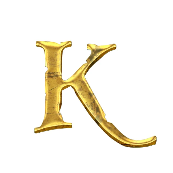 High quality old shining Letter K. — Stock Photo, Image