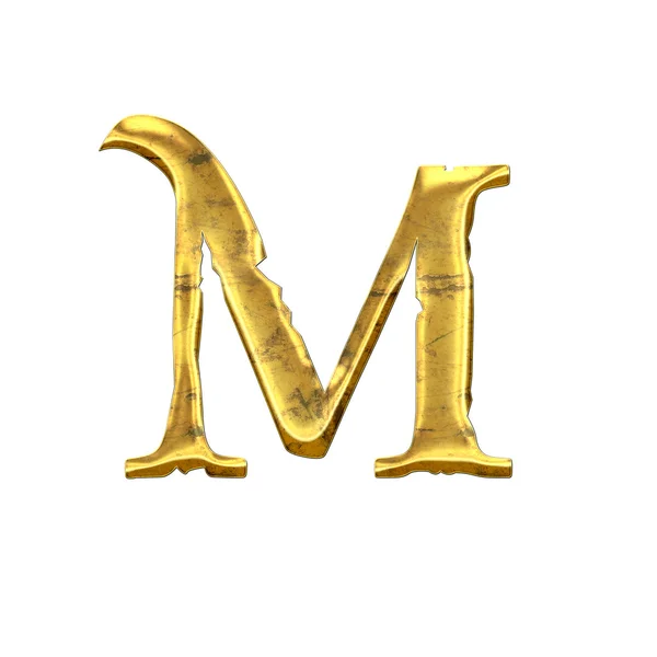 Високоякісна стара сяюча літера М . — стокове фото