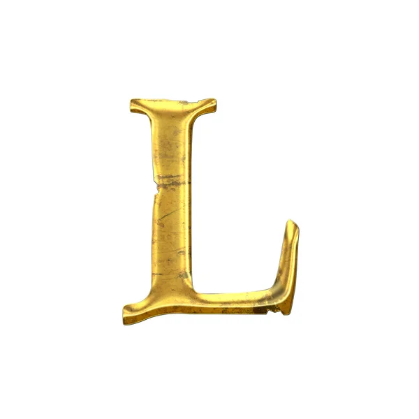 High quality old shining Letter L. — Stock Photo, Image