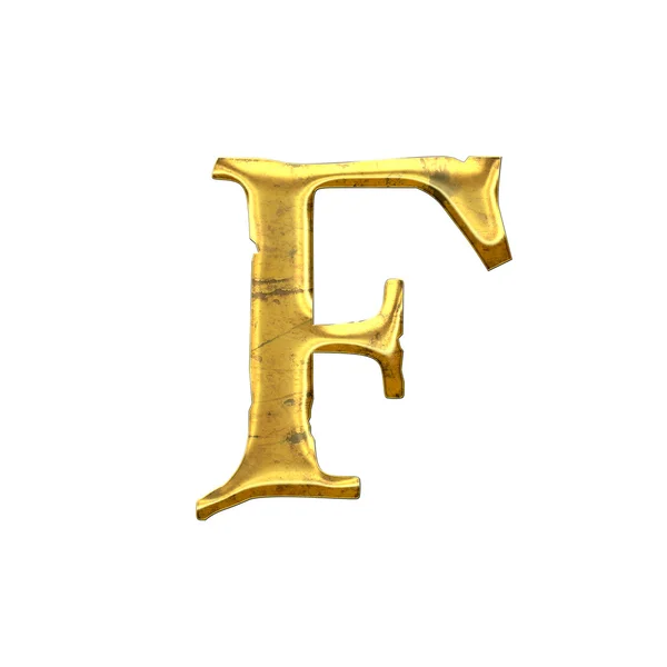 High quality old shining Letter F. — Stock Photo, Image