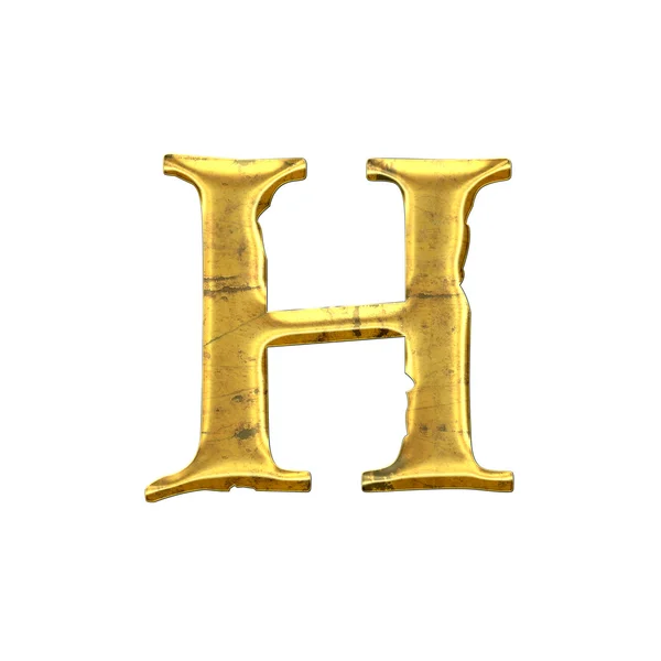 High quality old shining Letter H. — Stock Photo, Image