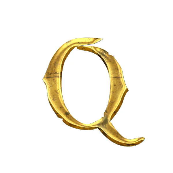 High quality old shining Letter Q. — Stock Photo, Image