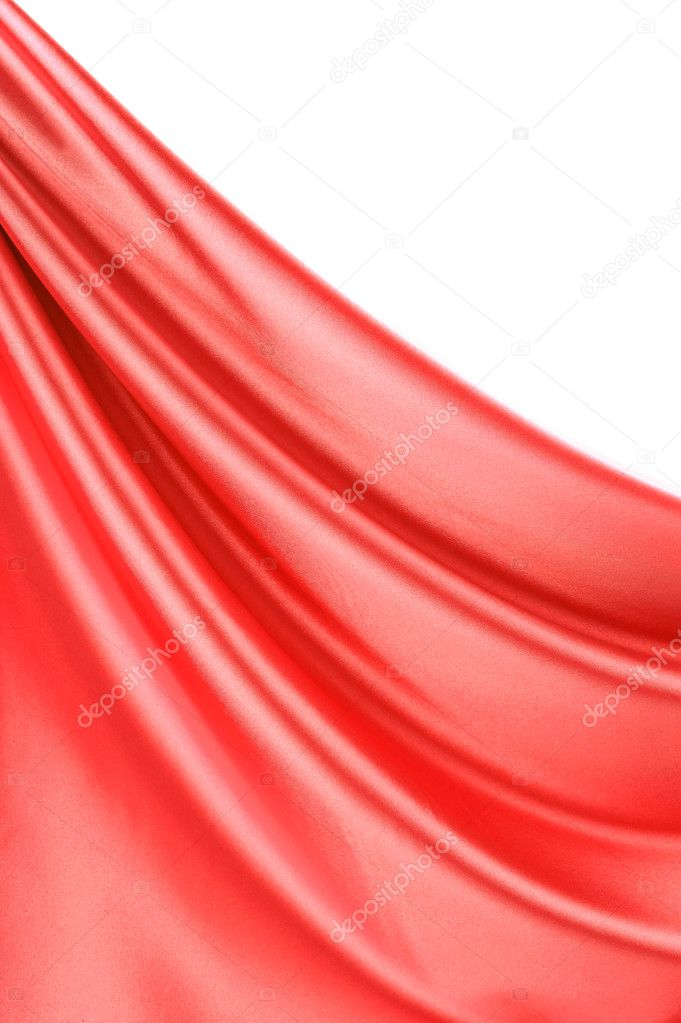 Close up of red silk with streams.