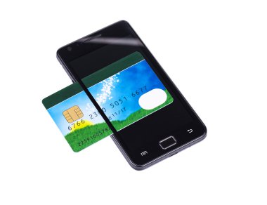Smartphone ve banka kartı.