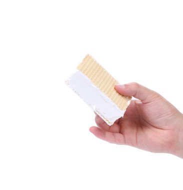 elini tutan gofret dondurma.