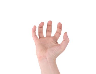 erkek eli bir şeye uzanıyor.
